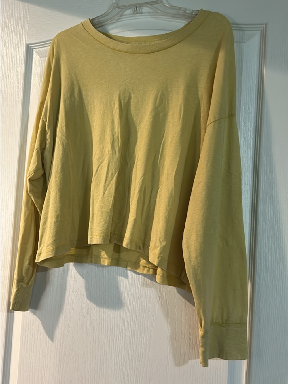 Aerie Pale Yellow Boxy Long-Sleeve Tee